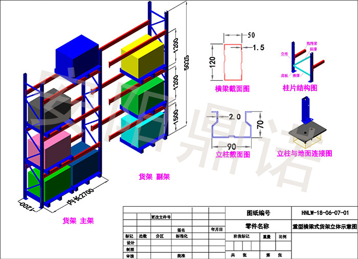 重型倉儲貨架立體效果圖