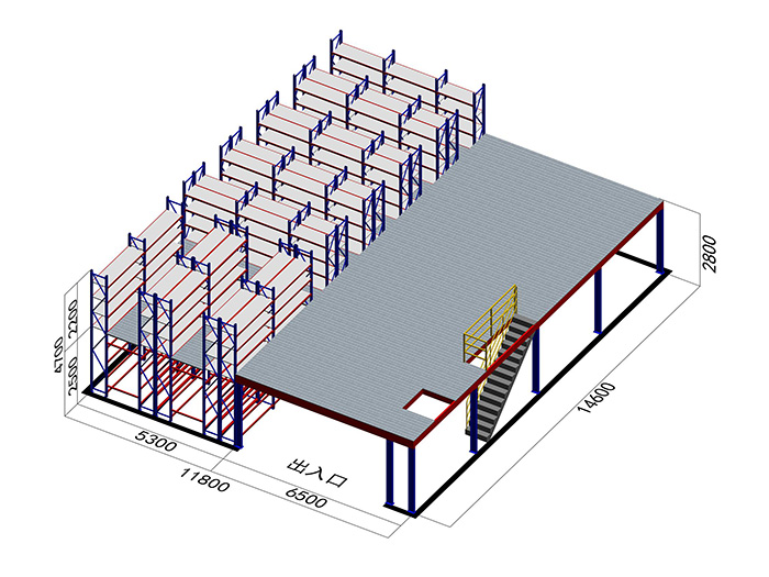閣樓貨架平臺(tái)效果圖